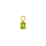 Emerald Cut Peridot Hoop Charm