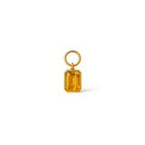 Emerald Cut Citrine Hoop Charm