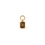 Emerald Cut Smoky Quartz Hoop Charm