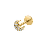 Diamond Crescent Flat Back Stud