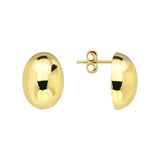 Button Oval Dôme Stud Earrings