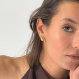 Button Oval Dôme Stud Earrings