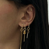 Chain Pavé Diamond Hoop Charm