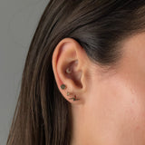 Diamond Crescent Flat Back Stud