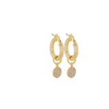Pavé Diamond Round Hoop Charm