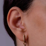 Emerald Cut Amethyst Hoop Charm