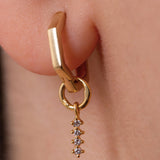 Quadruple Diamonds Hoop Charm