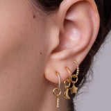 Quadruple Diamonds Hoop Charm