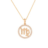 Halo Zodiac Sign Diamond Pendant