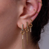 Quadruple Diamonds Hoop Charm