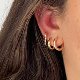 Hexagon Huggie Hoops