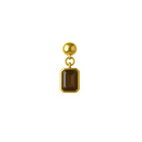 Emerald cut Smoky Quartz Slide Charm