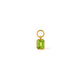 Emerald Cut Peridot Hoop Charm