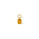 Emerald Cut Citrine Hoop Charm