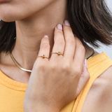 Yellow Tourmaline Beaded Ring