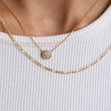 Pavé Diamond Round Necklace