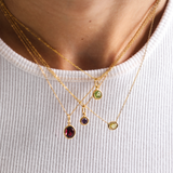 Yellow Sapphire Oval Necklace