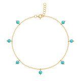 Turquoise Drop Anklet