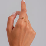 Green Tourmaline Beaded Ring