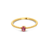 Pink Tourmaline Beaded Ring