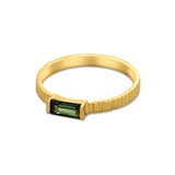 Green Tourmaline Baguette Ring