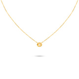 Yellow Sapphire Oval Necklace