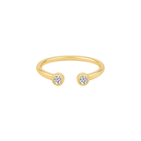 Double Diamond Open Ring