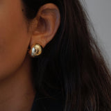 Bold Huggie Button Dôme Earrings