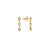 Triple Diamond Bezel Stud Earrings