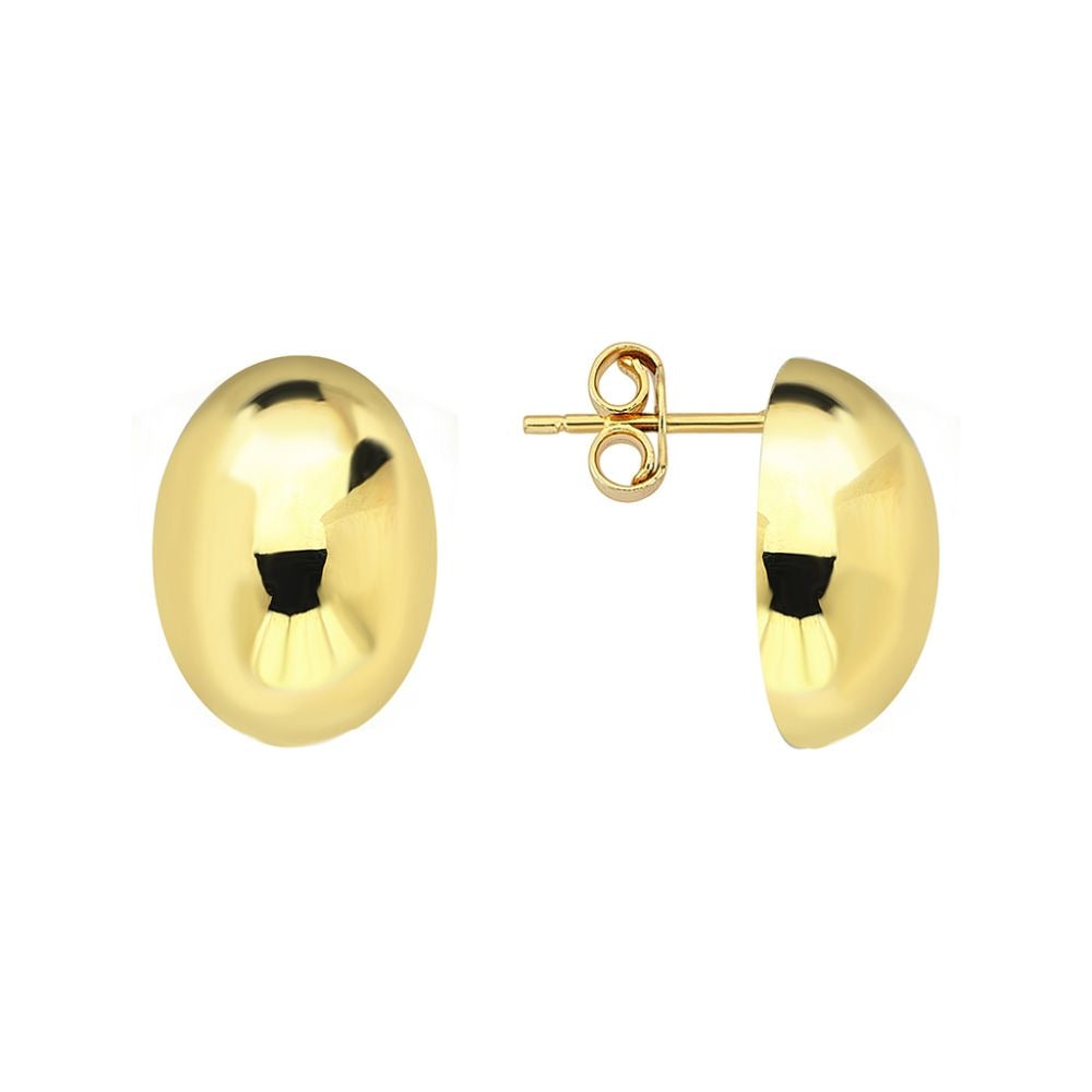 Button Oval Dôme Stud Earrings