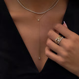 Double Diamond Lariat Necklace