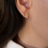 Triple Diamond Huggie U-Hoops