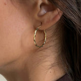 Large Textured Slim Hoops