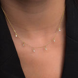 Pear Drop Diamond Station Necklace