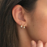 Solo Oval Diamond Huggie Hoops