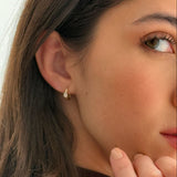 Solo Oval Diamond Huggie Hoops