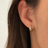 Solo Pear Diamond Huggie Hoops