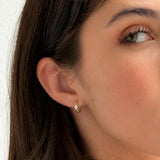 Solo Pear Diamond Huggie Hoops