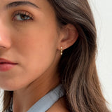 Triple Diamond Bezel Stud Earrings