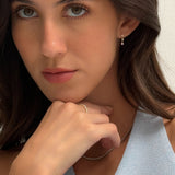 Triple Diamond Bezel Stud Earrings