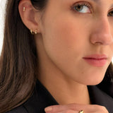 Diamond Bezel Huggie Hoops