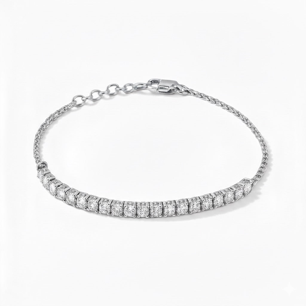 Diamond Half Tennis Bracelet 2.5mm - HRD Antwerp Certified