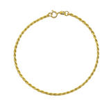Rope Chain Gold bracelet on a white background 18K gold
