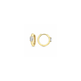 Solo Oval Diamond Huggie Hoops