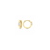 Solo Pear Diamond Huggie Hoops
