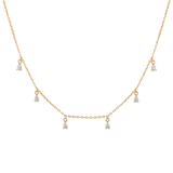 Pear Drop Diamond Station Necklace