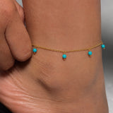 Turquoise Drop Anklet