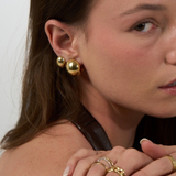 Bold Huggie Button Dôme Earrings