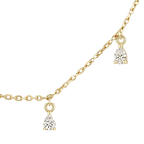 Pear Drop Diamond Station Necklace