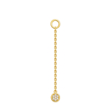 Chain Pavé Diamond Hoop Charm